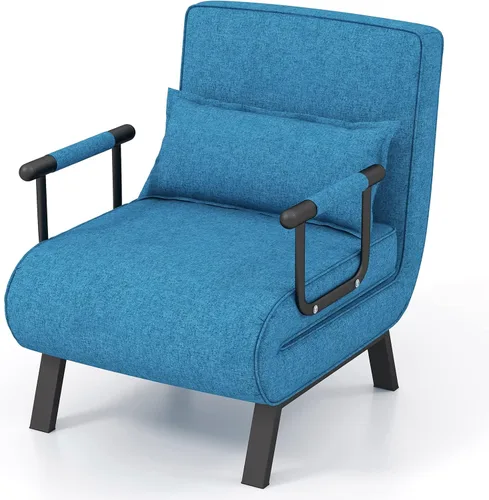 Vista 10 de HOMGX - Sofá cama convertible 4 en 1, reclinable, con respaldo de 6 posiciones ajustables, sofá cama plegable con esponja de alta elasticidad, ideal