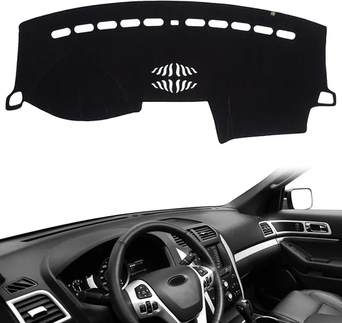 Vista 26 de AUQDD Funda de Cubierta de Tablero Compatible con 2004 2005 2006 2007 2008 2009 2010 Toyota Sienna, Alfombra de Tablero de Franela Negra Negro
