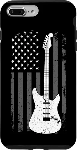 Vista 12 de iPhone 12 mini guitarra americana bandera de Estados Unidos reproductor de música Guitarrista eléctrico caso de regalo