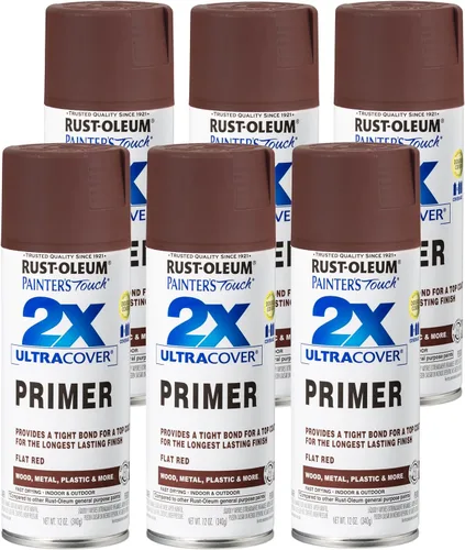 Vista 12 de Rust-Oleum 249846 Painter's Touch 2X Ultra Cover Imprimación en aerosol de 12 onzas, negro plano