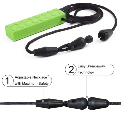 Vista 4 de Collar masticable, paquete de collar sensorial para masticar para niños con masticación, TDAH, autismo, necesidades de morder, masticable motor