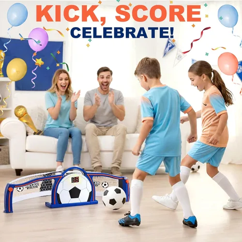 Vista 6 de Dreamon Entrenador de fútbol para niños, equipo de entrenamiento de fútbol interior para fiestas y juegos en casa, 2 modos de juego con puntuación