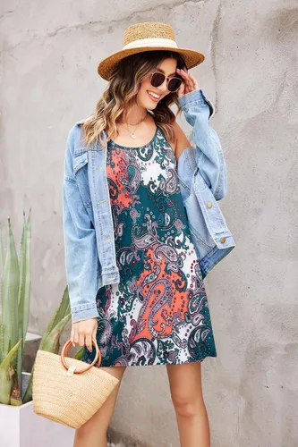Vista 4 de Ekouaer - Camisón sin mangas con espalda cruzada para mujer
