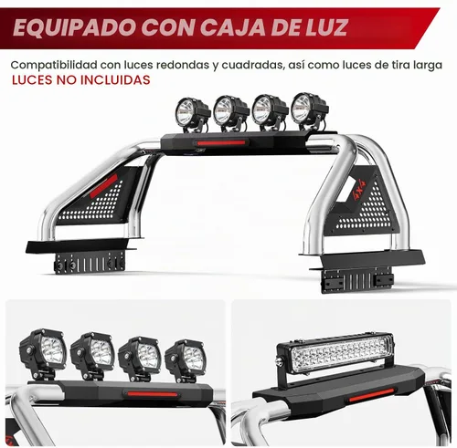 Vista 5 de SYHVU Barra de Rollo Deportiva Ajustable Universal para Cama de Camión, Barras de Rollo de Acero Inoxidable Compatibles con Dodge Ram