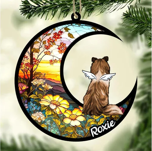 Vista 964 de LOVELYPOD Adorno de Navidad personalizado para perro Basset Hound (marrón) Basset Hound (marrón) adorno para atrapasoles de perro, razas de perros