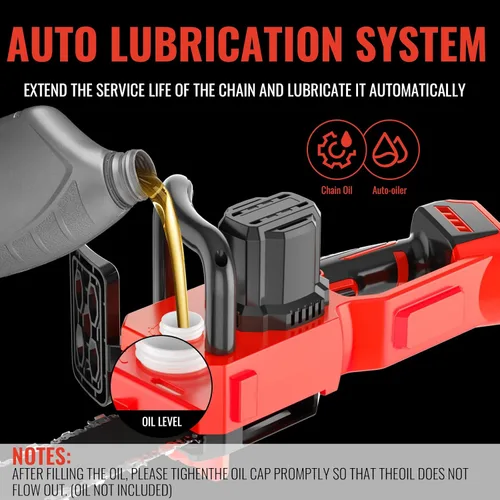 Vista 6 de Motosierra eléctrica 2 en 1 sin escobillas de 12 pulgadas + 16 pulgadas, inalámbrica, compatible con batería Milwaukee M18, motosierra a batería