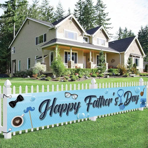 Vista 9 de KatchOn, Cartel de feliz día del padre – XL, 120 x 20 pulgadas Cartel de feliz día del padre, decoraciones del día del padre para fiesta, telón