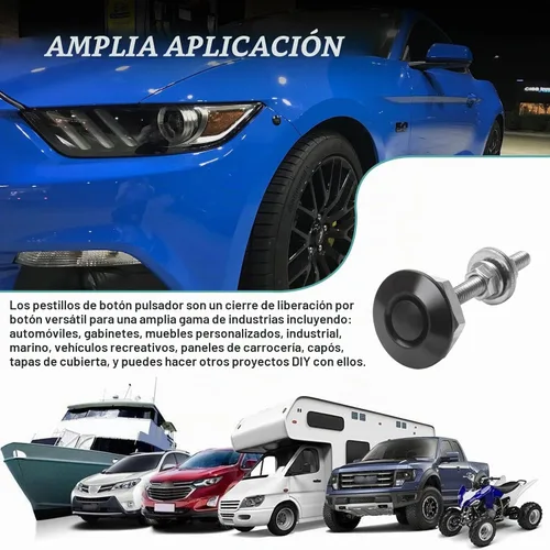 Vista 5 de x xotic tech Kit de tapa de bloqueo de capó de parachoques con botones de liberación rápida Universal para automóvil (negro)