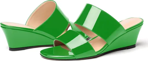 Vista 6 de WAYDERNS Sandalias de cuña de tacón bajo de dos piezas para mujer, con puntera abierta, de 2 pulgadas