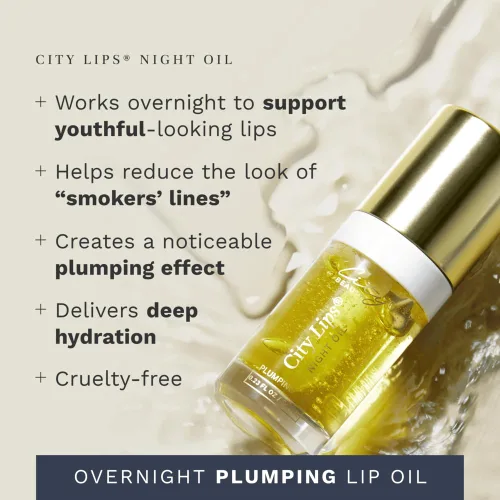 Vista 3 de City Beauty City Lips - Aceite nocturno para rellenar, hidratar y restaurar durante la noche, tratamiento labial antienvejecimiento, aceite labial
