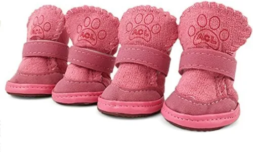 Vista 5 de URBEST - Botitas con cierre de velcro para perro, 2 pares de botas para chihuahua