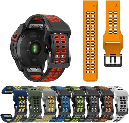 Vista 9 de REYDA Correa de silicona compatible con Garmin Fenix 8 Pro/8/E 1.850 in, 0.866 in, correa de reloj de ajuste rápido, suave, flexible, correa de Azul