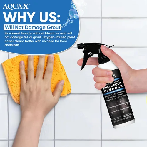 Vista 6 de AQUA-X Limpiador de lechada de 16 onzas – Removedor de manchas de azulejos y lechada resistente para pisos, duchas y baños – Fórmula de limpieza