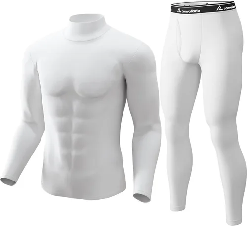 Vista 13 de Thermal Underwear Long Johns for Men Base Layer Cold Weather Set A-Negro