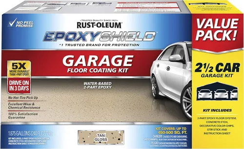 Vista 14 de Rust-Oleum 327081 EPOXYSHIELD - Kit de revestimiento de suelo de garaje, 1 coche, gris oscuro brillante