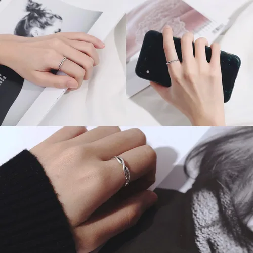 Vista 37 de CANDYFANCY Anillo de nudo celta de plata de ley 925 abierto para el dedo medio nudillo para mujer, tamaño ajustable 4-7
