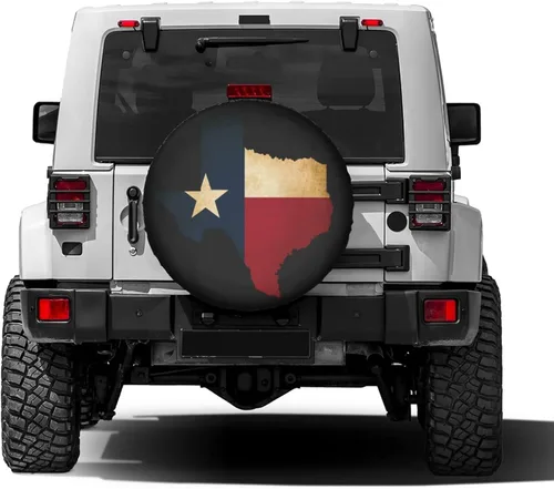 Vista 2 de American Texas State - Cubierta de neumático de repuesto a prueba de polvo, para remolque, RV, SUV y muchos vehículos, 14 pulgadas Estado de Texas