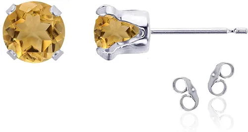 Vista 110 de Aretes de tuerca de plata de ley 925 chapados en oro de 14 quilates macizo, oro amarillo, blanco o rosa de 0.236 in Amatista