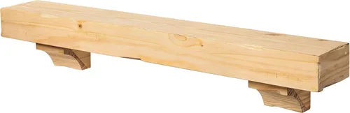 Vista 12 de Pearl Mantels ARYB6041220 Estante de madera de pino envejecido y acabado a mano con ménsulas opcionales incluidas, tostado oscuro envejecido, 60