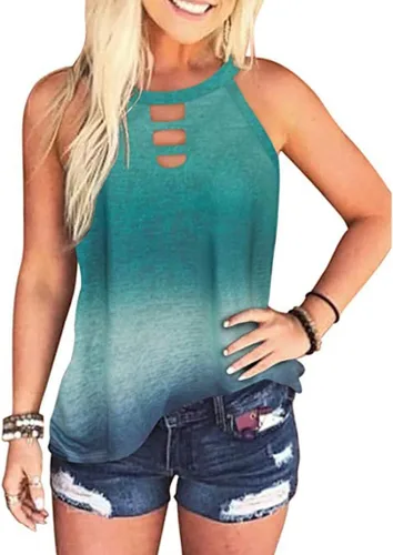 Vista 3 de Aniywn Camiseta sin mangas con estampado de leopardo para mujer