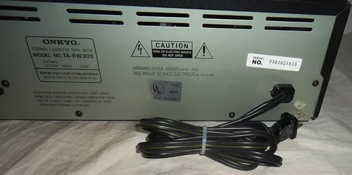 Vista 9 de Onkyo TA-RW303 Cubierta de cinta estéreo de doble casete con reversa automática y cables AV Sonido de audio musical - Muy raro