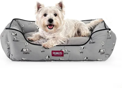 Vista 9 de Berkshire Peanuts® Cama para perros y gatos, almohadilla de felpa de forro Poses de casa para perros Snoopy regular azul marino