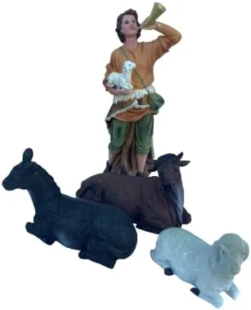 Vista 4 de Belén de Navidad de 15 pulgadas de alto, escena completa, 11 piezas, Nacimiento Navideño #25322