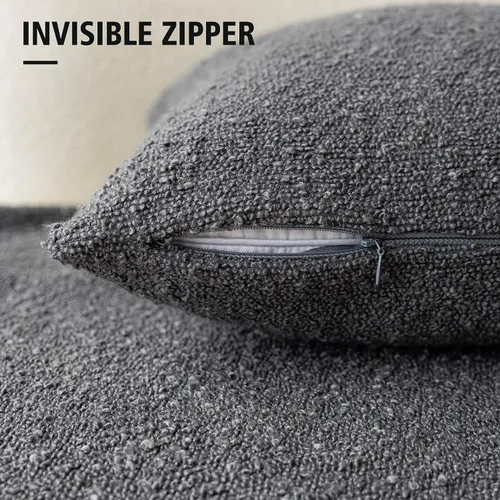 Vista 3 de Foindtower Fundas de almohada texturizadas con diseño de boucle, fundas de almohada sólidas, acogedoras, suaves, decorativas, para silla, sofá