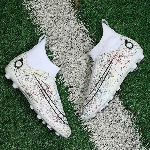 Vista 4 de MIGPOGZAI Zapatos de fútbol para hombre, zapatos de fútbol de alta calidad, transpirables, atléticos, profesionales, para jóvenes, niños, zapatos