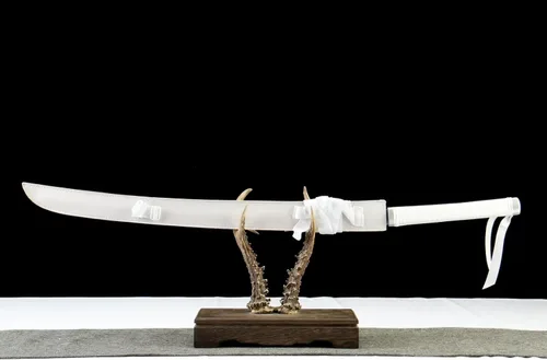 Vista 2 de Espada japonesa de anime, katana samurái de acero al carbono 1045 forjada a mano, espada japonesa hecha a mano de espiga completa, katana práctica