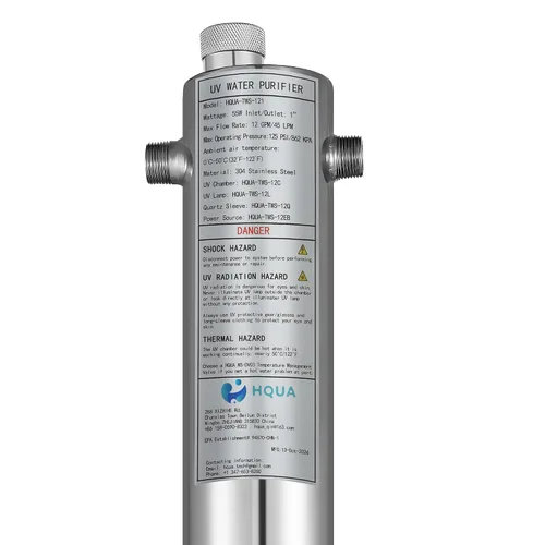 Vista 9 de HQUA-TWS-121 120 V 55 W 12 GPM 1" MNPT Entrada/Salida, Filtro Purificador de Agua Ultravioleta para Toda la Casa, + 1 Bombilla UV Extra, + 1 Manga