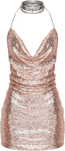 Vista 5 de Vestido de Nochevieja Vestido de moda con lentejuelas de las señoras vestido sexy vestido de cóctel vestido de la aleta