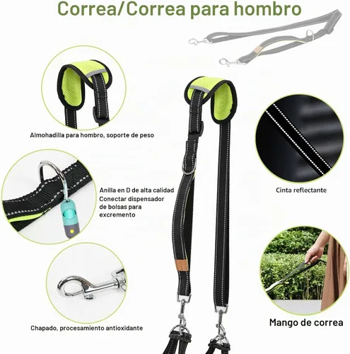 Vista 3 de Silla de ruedas ajustable para patas traseras, para perros de todas las razas, incluye chaleco de alta visibilidad, correa y elevación