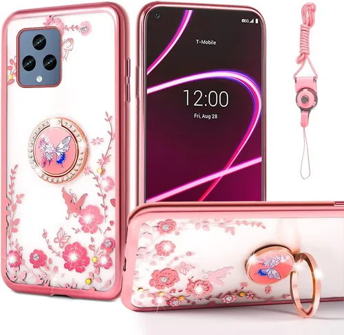 Vista 29 de nancheng Funda de teléfono para TCL A3X (A600DL), funda para Alcatel TCL A3X niñas y mujeres, bonita funda de silicona transparente con purpurina