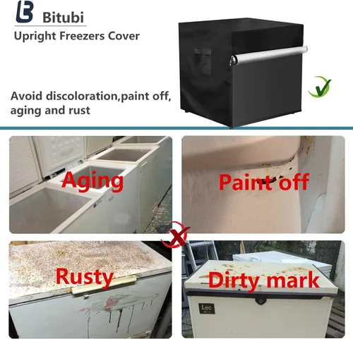 Vista 5 de Bitubi Cubierta vertical para congeladores, funda para refrigerador al aire libre, impermeable, a prueba de polvo, a prueba de sol, 20 pulgadas