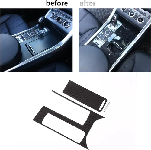 Vista 5 de ABS estilo fibra de carbono plástico consola central panel cubierta marco 3 piezas para Land Rover Range Rover Sport 2014-2017 mano izquierda