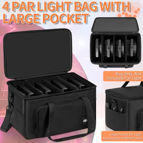 Vista 3 de IBVIVIC 4 Par Light Bag Funda Rígida Acolchada para Almacenamiento de Luces de Parola de Escenario
