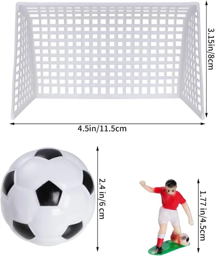 Vista 2 de Pistha 18 piezas de decoración de pastel de fútbol, decoración de balones de fútbol, figura de jugador de fútbol para fiesta de cumpleaños, fiesta