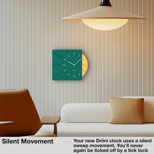 Vista 7 de Driini Reloj de pared moderno de mediados de siglo, paquete verde y azul