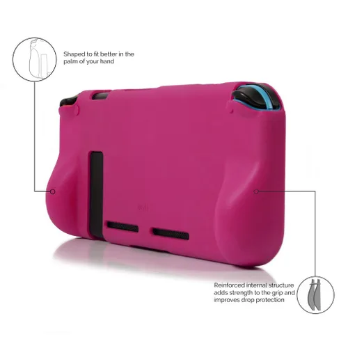 Vista 2 de Orzly Funda de agarre cómodo para Nintendo Switch, cubierta trasera protectora para uso en la consola Nintendo Switch en modo Gamepad de mano