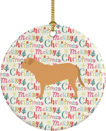 Vista 72 de Caroline's Treasures Affenpinscher - Adorno de cerámica con texto en inglés "Merry Christmas", multicolor para colgar en el árbol de Navidad