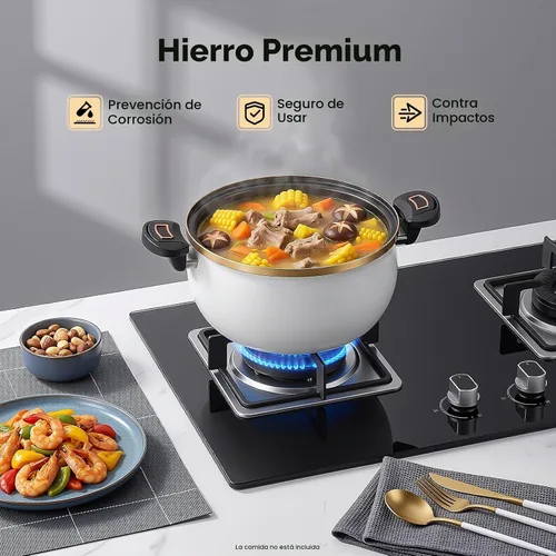 Vista 3 de Olla a presión micro de 8 L/8.45 cuartos de galón, olla multifunción de micro presión con tapa transparente, olla de barro de pie con asas Blanco
