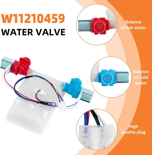 Vista 3 de W11210459 W10869799 Válvula de entrada de agua para lavadora compatible con Whirlpool Maytag Kenmore Amana reemplaza W10838319 PS12349267 W10423124