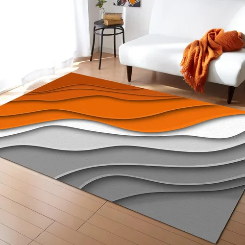 Vista 27 de Alfombra abstracta rosa y gris de San Valentín de 2 x 3 pies, alfombra estética geométrica moderna, antideslizante, rectangular, lavable