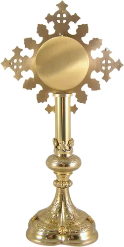 Vista 2 de Autom Caja de relicario de bronce ornamentada religiosa, 13 pulgadas