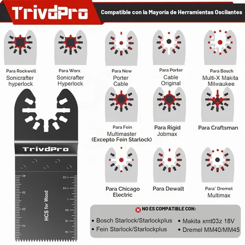 Vista 6 de TrivdPro Hojas de sierra oscilantes 50 piezas, cuchillas multiherramienta