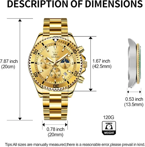 Vista 7 de OLEVS Relojes para hombre, de acero inoxidable, impermeables, con fecha, analógico, de cuarzo, de moda, para negocios, relojes de pulsera