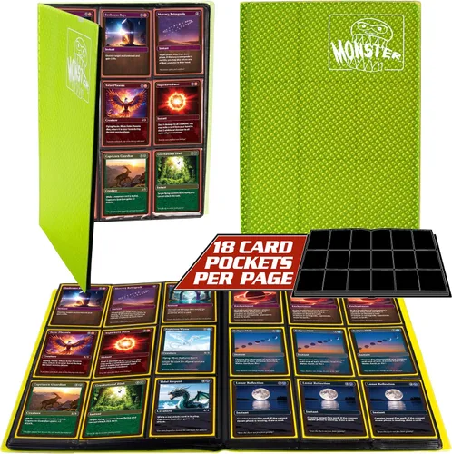 Vista 13 de Monster Binder - Álbum de tarjeta coleccionables, 9 bolsillos para tarjetas, retiene 360 de Yugioh, Magic, y Pokémon, Blanco mate