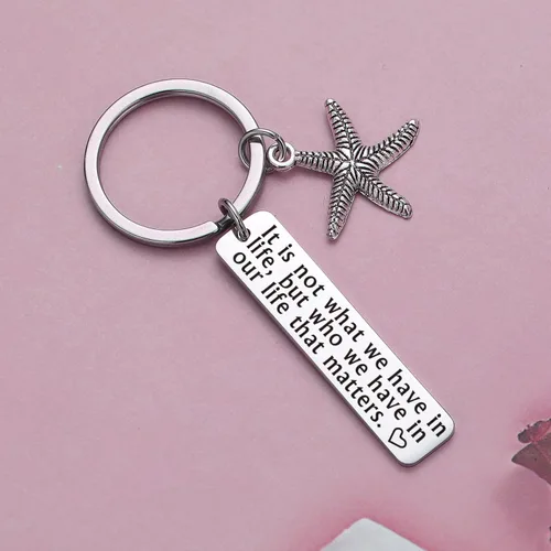 Vista 4 de JIUSHUN Regalo de amistad de larga distancia, regalo para esposa, hija, llavero para mamá, regalo para primo, joyería para mejor amiga