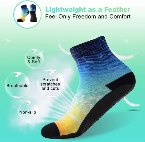 Vista 4 de RANDY SUN Calcetines descalzos de secado rápido de la playa de la arena, calcetín inconsútil respirable
